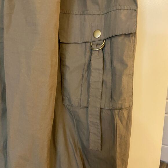 Ulla Johnson Size 8 Fatigue Green Willett Cotton Poplin Utility Cargo Pants - Picture 5 of 15